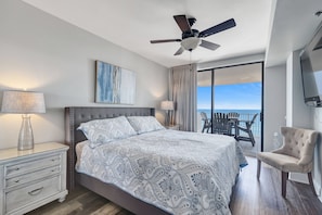Master Bedroom has a King Size Bed and Private access to the Balcony.