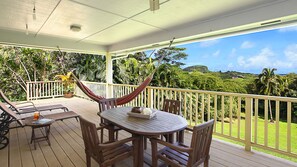 Hale Kai Kailani at Rock Quarry Beach - Ocean View Dining & Lounging Lanai - Parrish Kauai