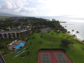 Drone Maui Sunset - Overhead of Maui Sunset looking south