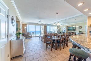 Enjoy gathering the family around the dining room table and playing a game like monopoly or cards