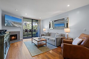 Living area with a queen sofa sleeper