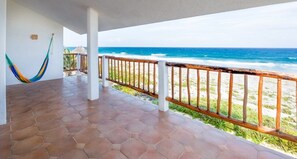 View of the Caribbean at Akumal. - Master bedroom balcony.  Casa Del Mar Akumal Mexico vacation home rental