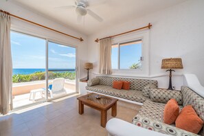 Interior living area with Smart TV - Casa Del Mar Akumal Mexico vacation home rental