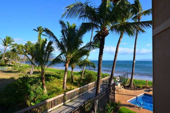 View from your lanai - just a few steps to the pool or beach!