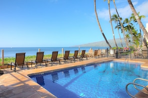 Kihei Sands Beachfront Condominiums - Beachfront, adult and child friendly pool.