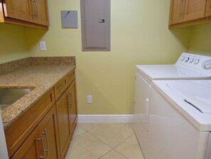 Laundry Room With Full Size Washer And Dryer!