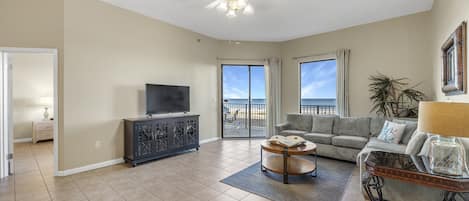 Spacious Living Room with Balcony Access