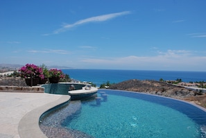 Infinity pool with ocean views