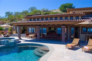 Poolside view of patio