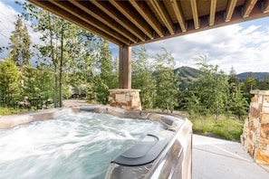 Private hot tub with resort views