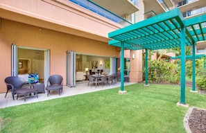 An upgraded 2 bedroom suite boasting one of the largest lawn areas on the entire property
                