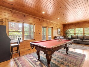 Game Room - Pool , Air Hockey, Arcade Games - Basement