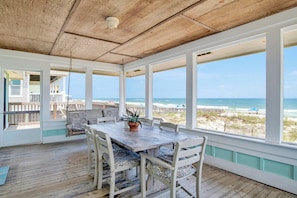 Beautiful covered, screened in porch to enjoy to views