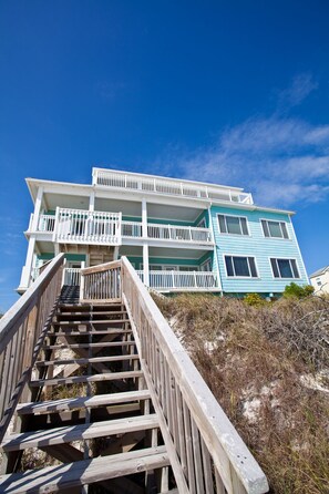 Beach stairs to the white sandy beach!