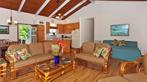 Hale Okale at Hanalei Bay - Great Room Living Dining & Kitchen - Parrish Kauai