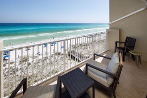 Enjoy morning coffee while over looking the Emerald Green water