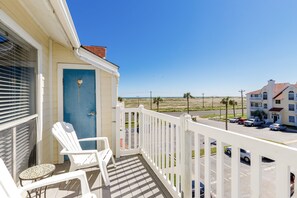 Private balcony with a great view and comfy chairs