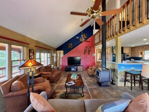 Living Room with Wood Stove