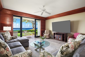 Poipu Kapili 10 Ocean Front Living Area