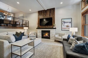 Living room with gas fireplace