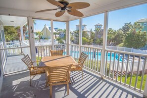 Screened porch- pool view