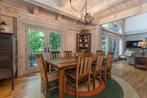 Formal dining area off the kitchen with seating for 8.