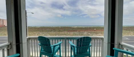 Master bedroom balcony view of the beach