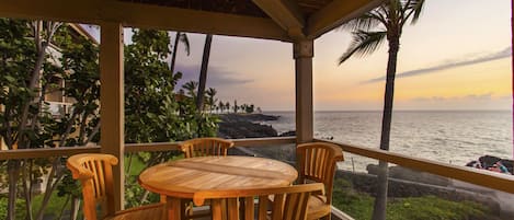 Teak Dining Table on Ocean Front Lanai