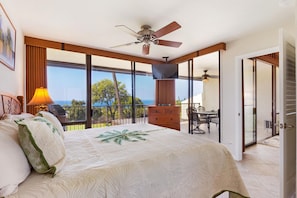 Primary Bedroom with King Bed and ocean Views at Country Club Villas 302