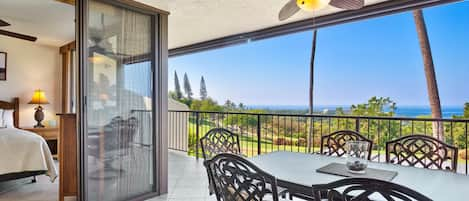 Outdoor Dining with Fabulous Views at our Kona Hawai'i Villa Rental