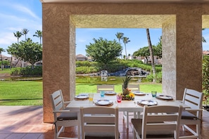 Outdoor living space, furnished with premium Brown Jordan furniture.