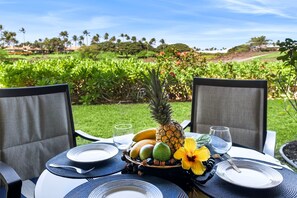 Relax and unwind in this beautifully appointed two-bedroom, two-and-a-half-bathroom townhome in the prestigious Mauna Lani Resort