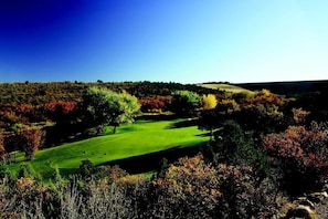 The Hideout Golf Course is just outside your cabin.