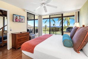 Primary Bedroom with private access to lanai and ocean views