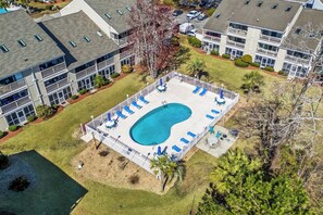 Overhead view of the pool area/deck!