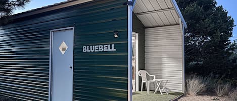 Bluebell Glamping Cabin at Dusk