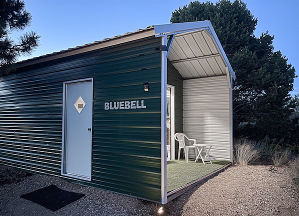 Bluebell Glamping Cabin at Dusk