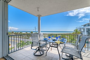 Step onto your beach view balcony.