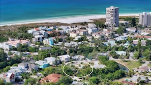 Aerial view of Siesta Key with Access to the Beach