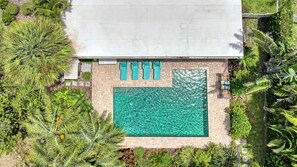 Aerial Shot of Private Pool & Lush Landscape