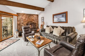 Living area - comfortable living area - nice fireplace to give a cozy feel.