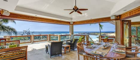 Spacious Covered Middle Lanai with Dining and Lounge Seating