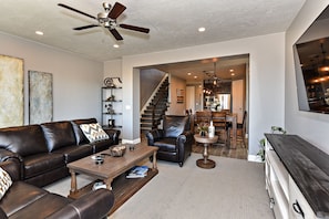 Living Room View - With an open and spacious floorplan, you can easily move from the Living Room to the Kitchen and Dining Room