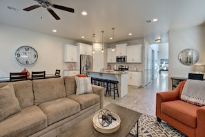 Living Room View - The Living Room is located on the main floor adjacent to the kitchen and dining room.