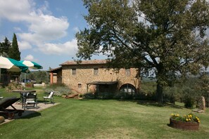 Pflanze, Wolke, Himmel, Gebäude, Baum, Fenster, Grundstueck, Schatten, Gras, Hütte