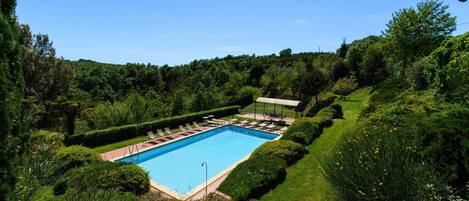 Sky, Water, Plant, Swimming Pool, Tree, Natural Landscape, Body Of Water, Grass, Leisure, Landscape