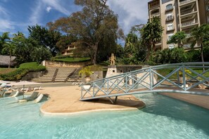Little bridge in the pool