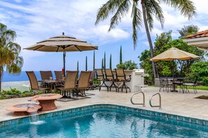 Outdoor Poolside Dining by the pool.