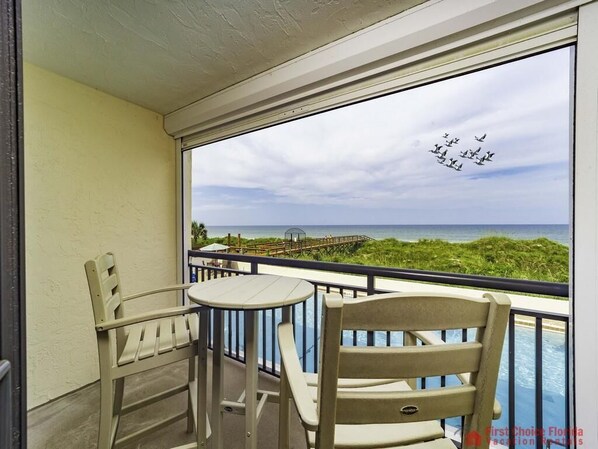 Balcony over Pool and Ocean