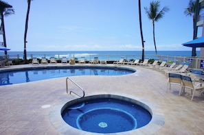 Oceanfront complex pool and spa